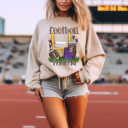 Football Mama Purple Customizable DTF Transfer (Email picture to add to Topnotchtransfersokc@gmail.com with order ##)