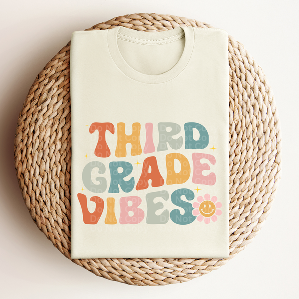 Third Grade Vibes Colorful Retro Font DTF Transfer