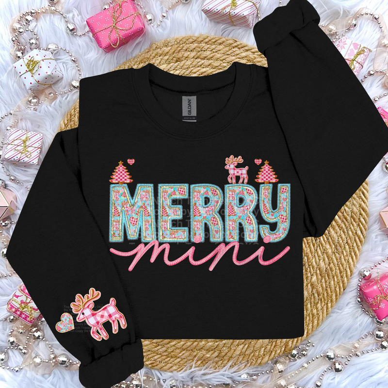 Merry Mini Faux Embroidery DTF Transfer