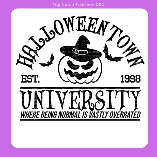 Halloween Town U Black DTF Transfer