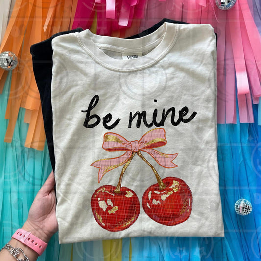 Be Mine Cherries w/ Bow DTF Transfer