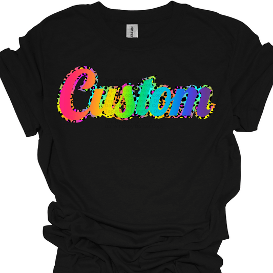 Custom Rainbow Mascot Name DTF Transfer