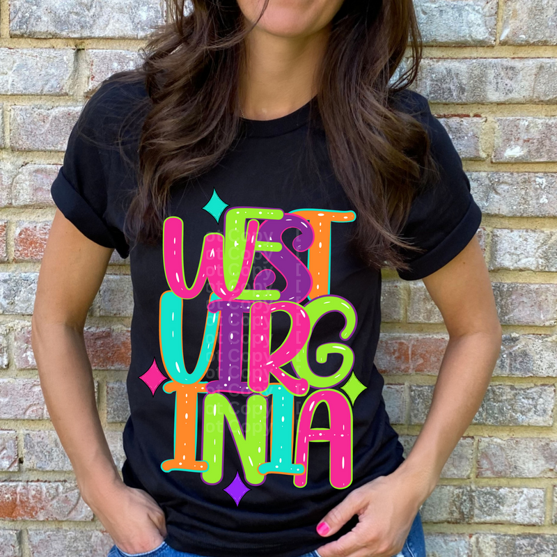 West Virginia - Neon States DTF Transfer