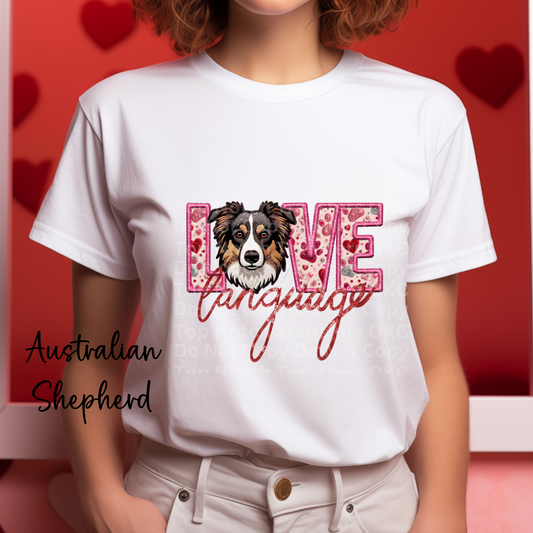 Love Language - Australian Shepherd DTF Transfer
