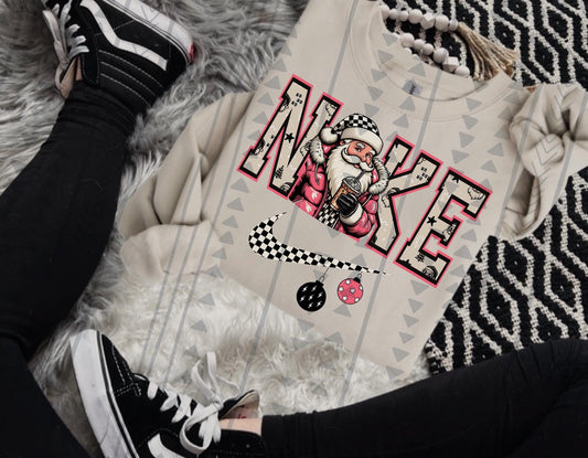 Pink Santa Swoosh DTF Transfer