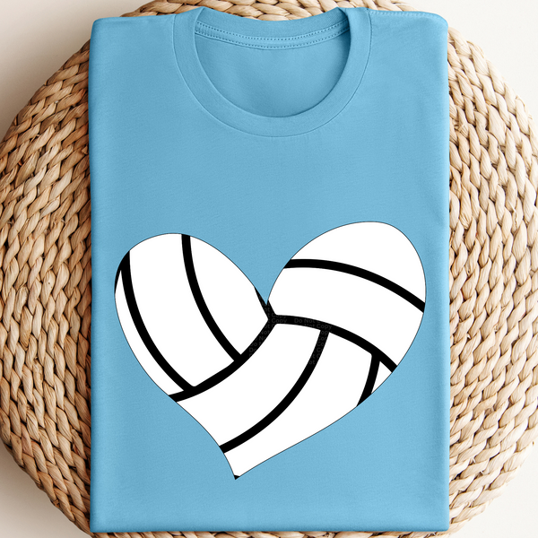 Heart Shaped Volleyball White DTF Transfer