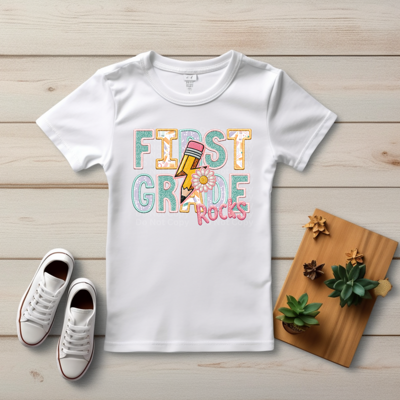 First Grade Rocks (girl) - School Rocks DTF Transfer