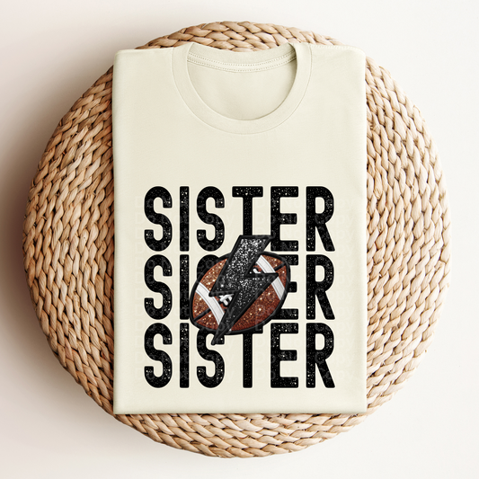 Stacked Football Sister DTF Transfer