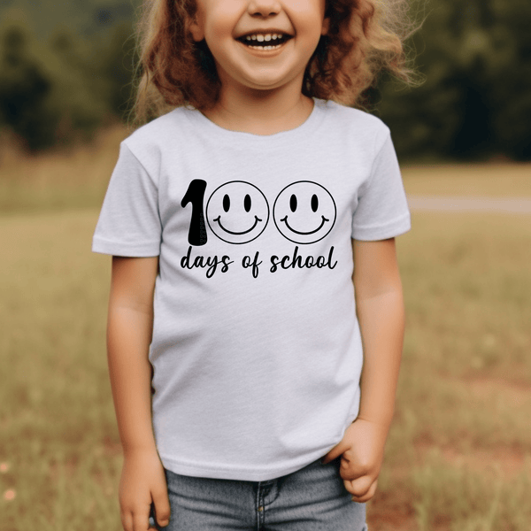 100 Days of School Black Smileys DTF Transfer