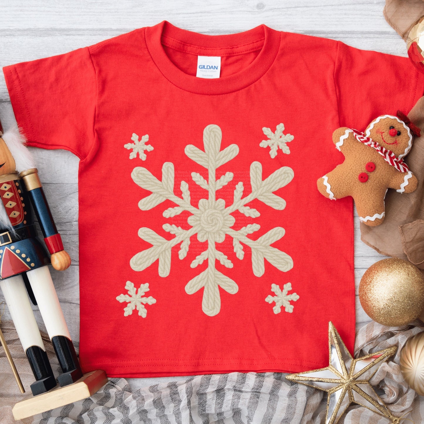 Faux Yarn Snowflakes DTF Transfer