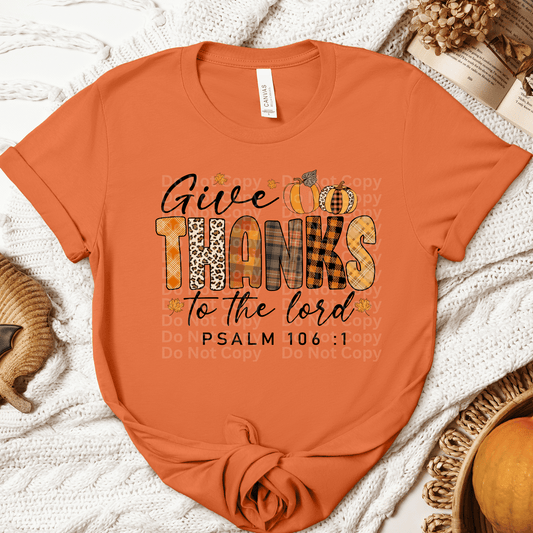 Give Thanks to the Lord DTF Transfer