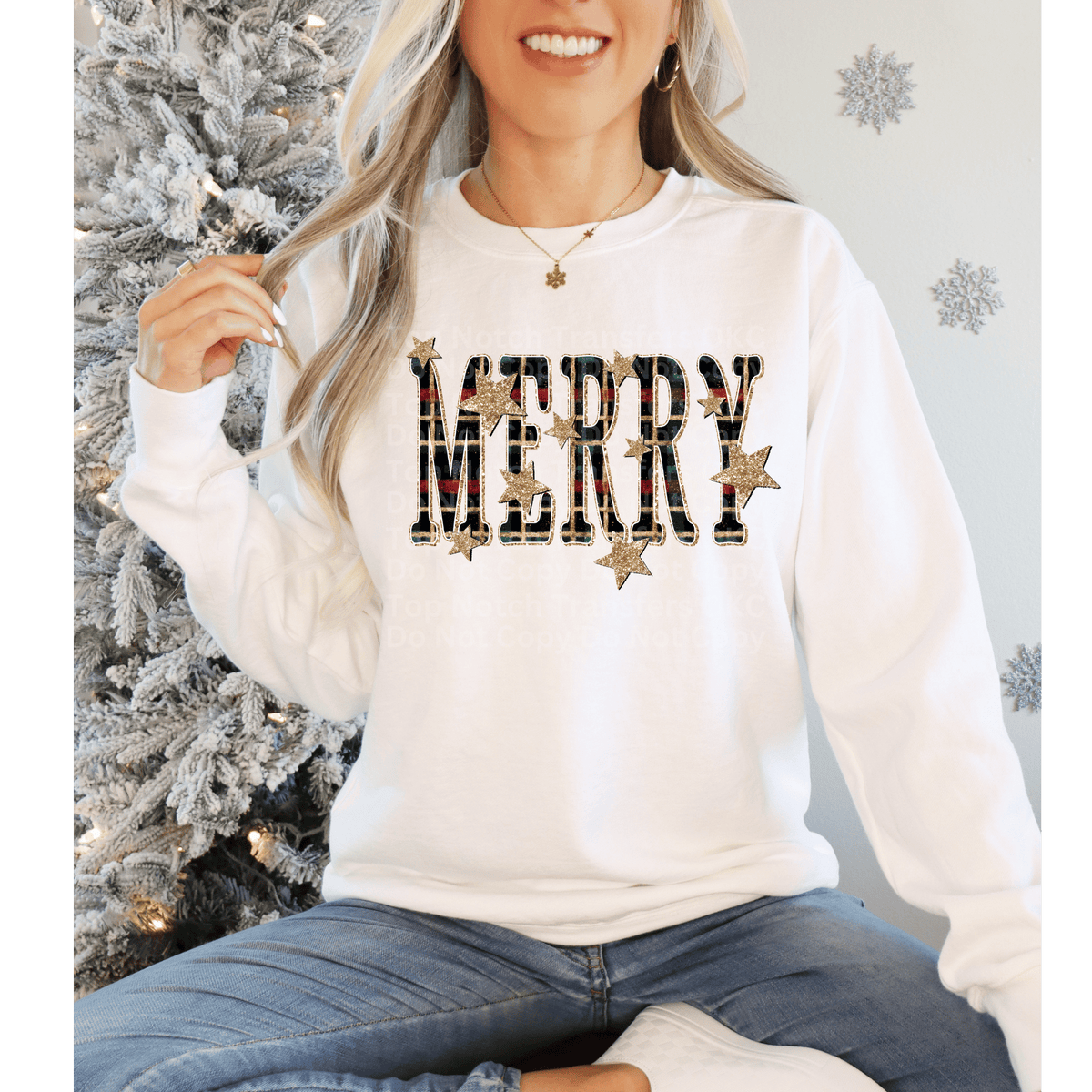 Merry Christmas Plaid DTF Transfer