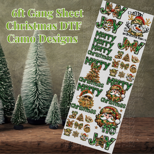 6ft Christmas Camo Gang Sheet