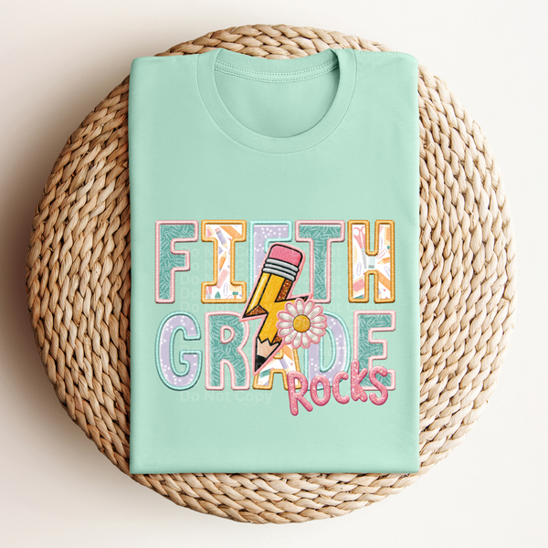 Fifth Grade Rocks (girl) - School Rocks DTF Transfer