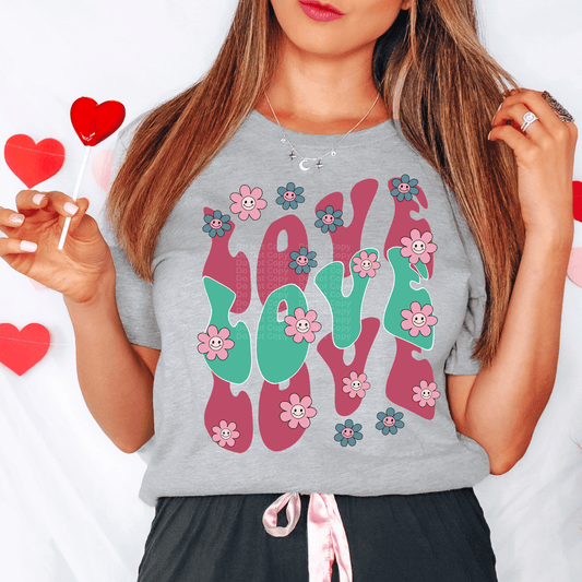Love w/ flowers DTF Transfer