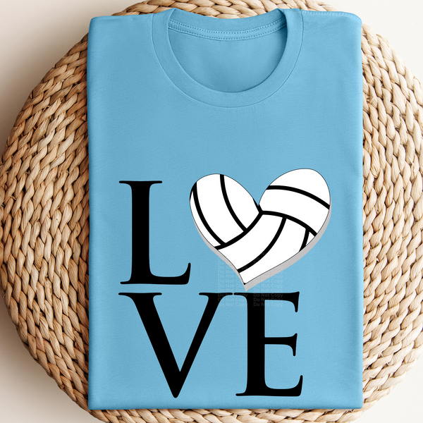 Love Stacked Letters Heart Shaped Volleyball DTF Transfer