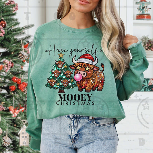Have Yourself A Mooey Christmas DTF Transfer
