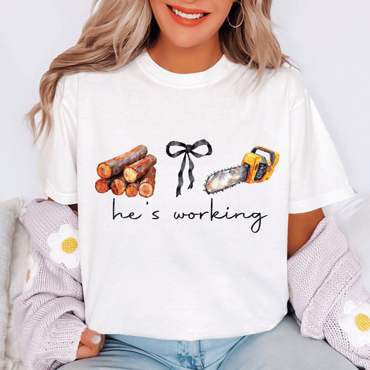 He’s working- Lumber Jack DTF Transfer