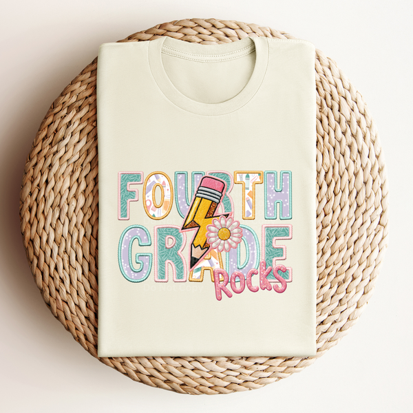 Fourth Grade Rocks (girl) - School Rocks DTF Transfer