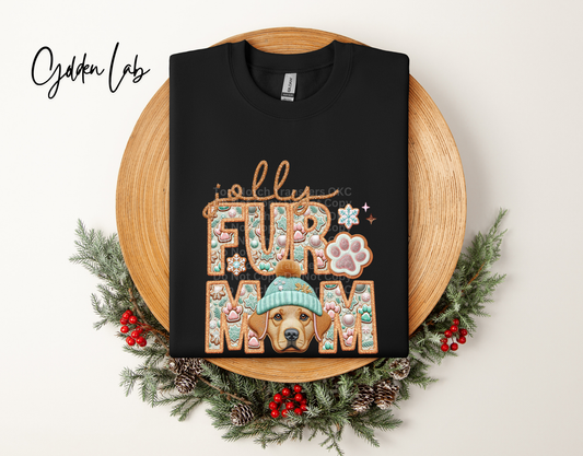 Jolly Fur Mom Golden Lab - Faux Embroidery DTF Transfer