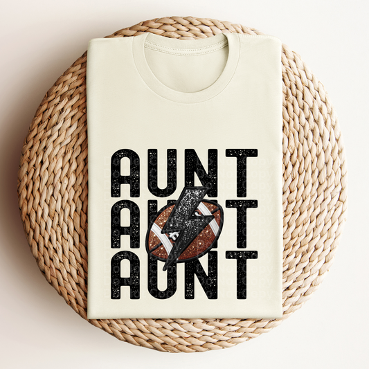 Stacked Football Aunt DTF Transfer