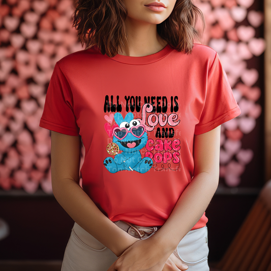 Love And Cake Pops Blue DTF Transfer