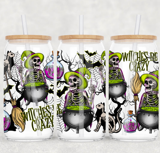 Witches be crazy UV DTF 16oz Cup Wrap