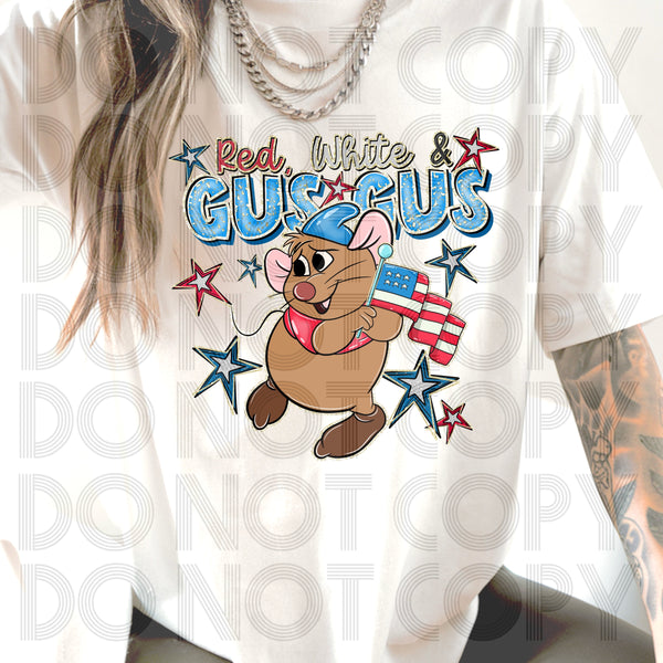 Red, White_Gus_Gus DTF Transfer