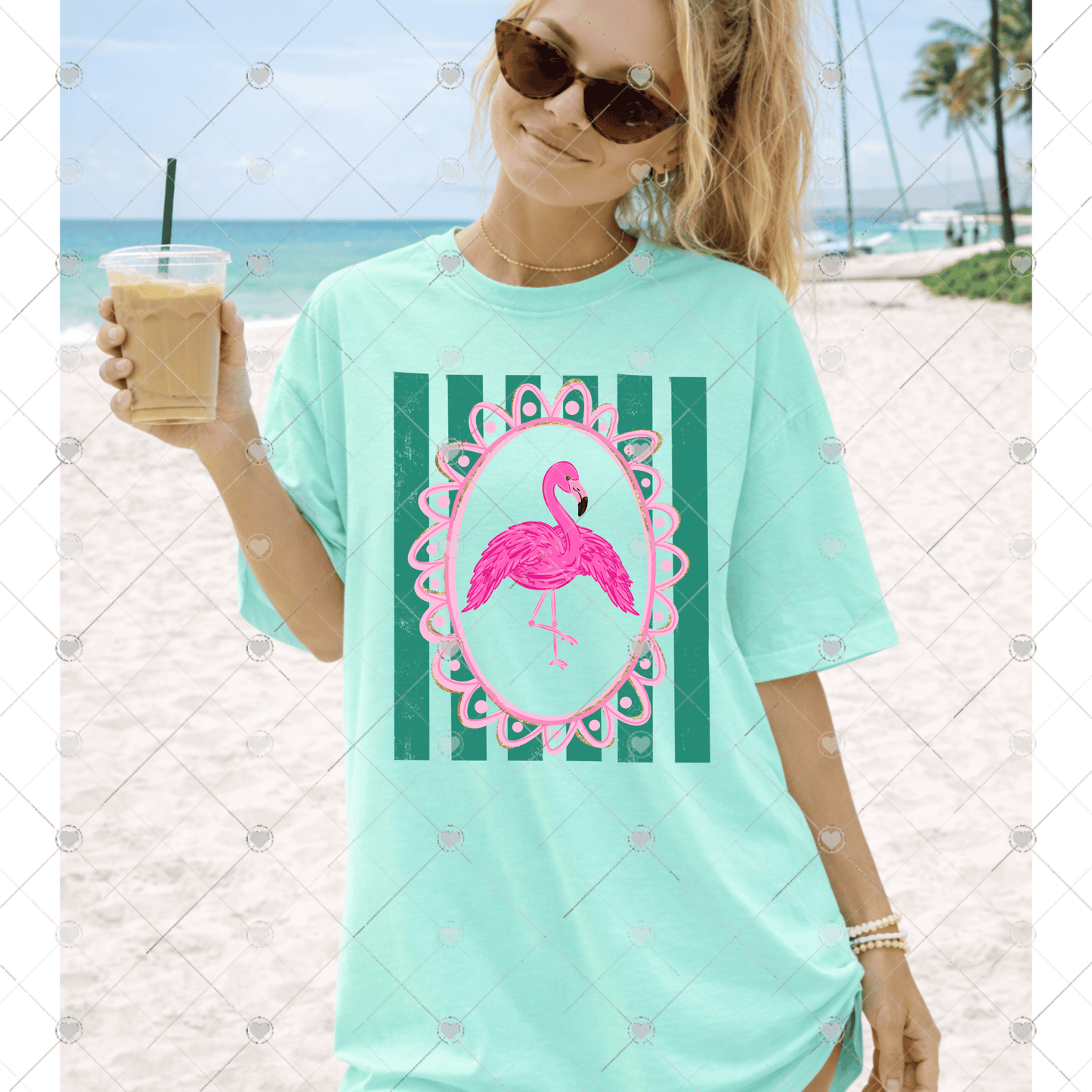 Flamingo Stripes DTF Transfer
