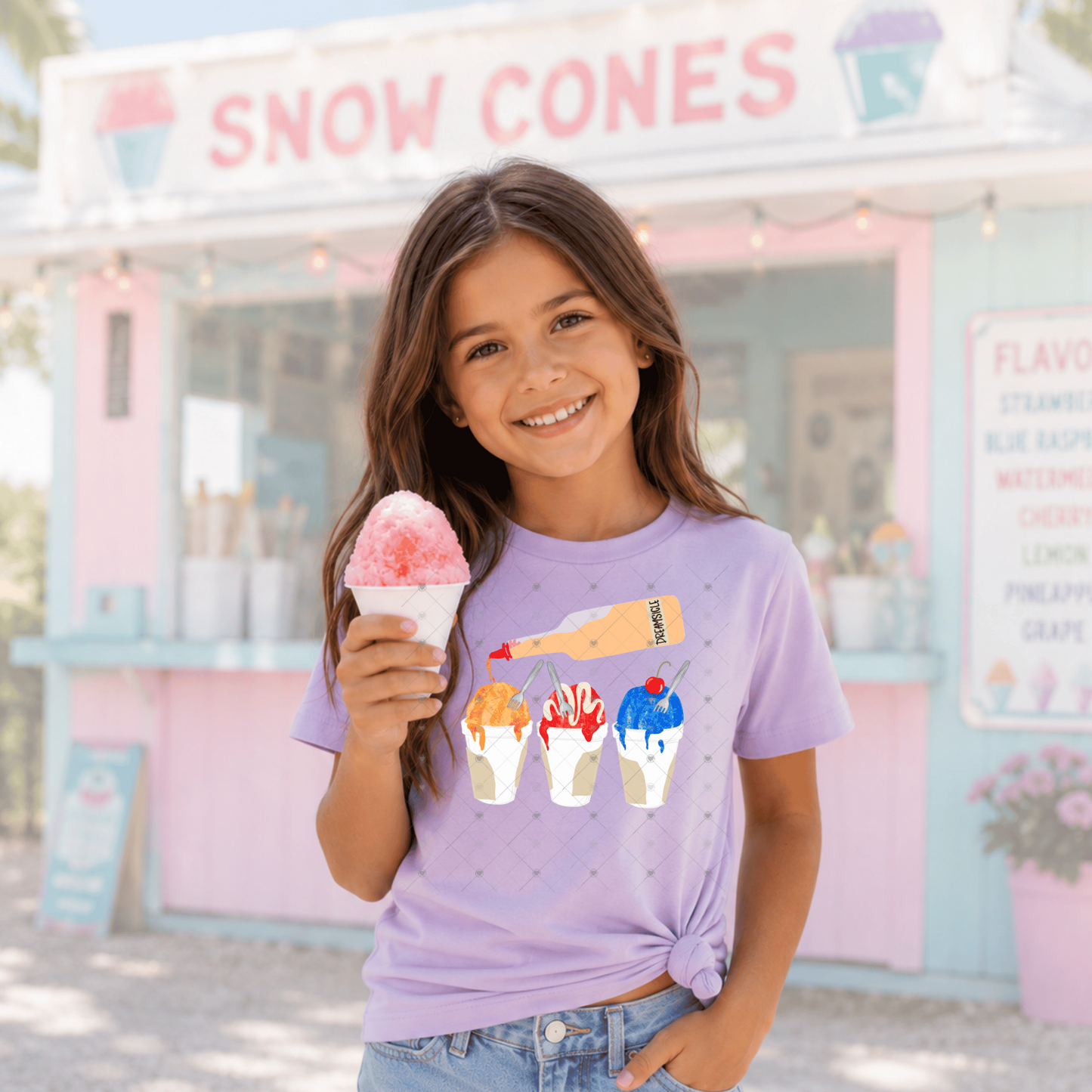 Faux Painted Snow Cones DTF Transfer