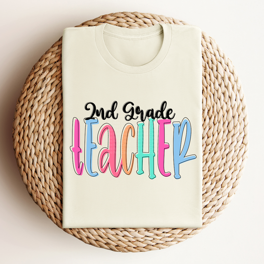2nd Grade Teacher - Colored Names/Occupations DTF Transfer
