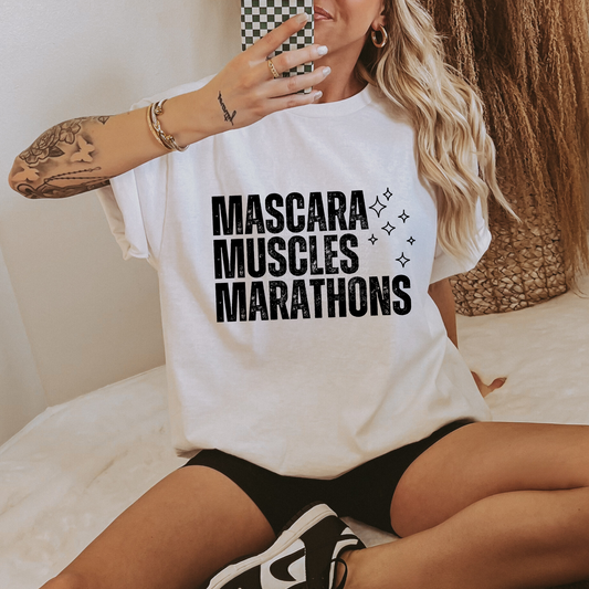 Mascara Muscles Marathons w/Stars DTF Transfer
