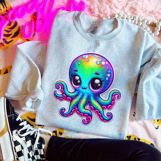 Cute Octopus with long tentacles DTF Transfer