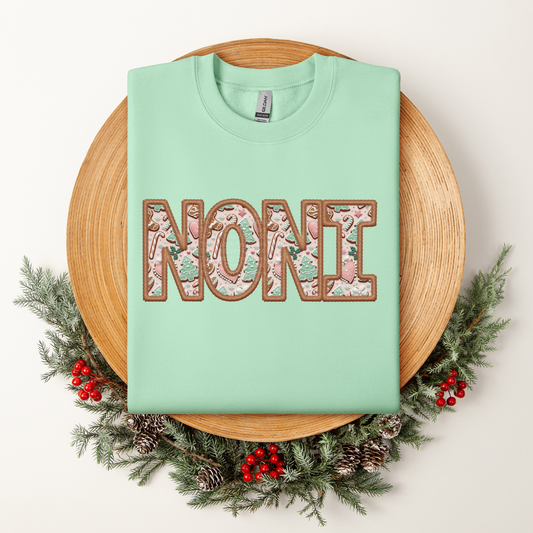 Noni Pink & Tan Christmas Print DTF Transfer