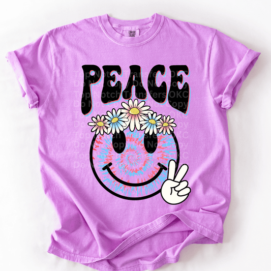 Peace Smiley Face 2 DTF Transfer