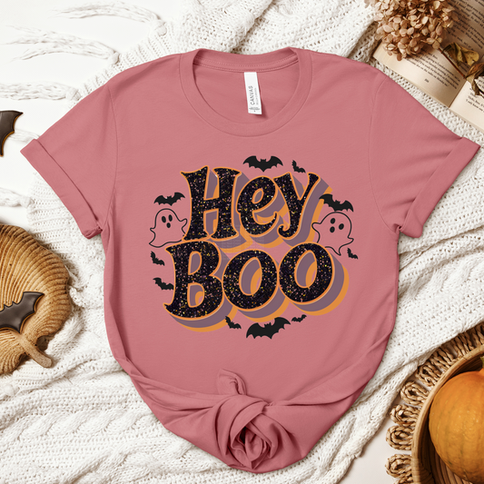 Hey Boo Ghost's & Bats (Orange/Purple) DTF Transfer