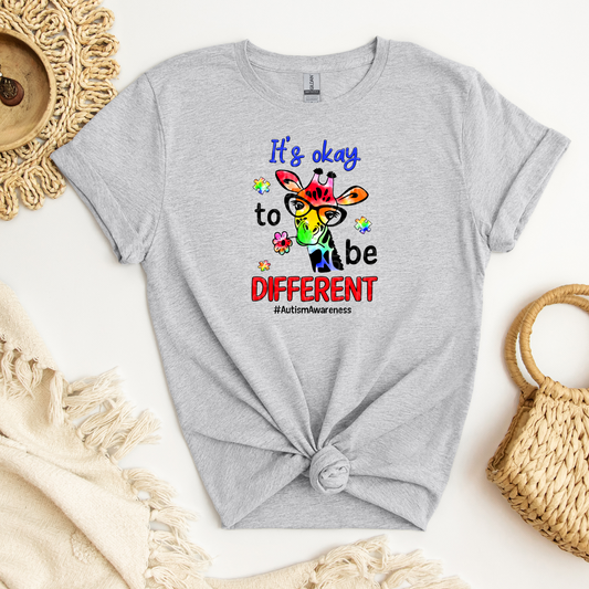 It's Okay to be Different #AutismAwareness Giraffe Red DTF Transfer