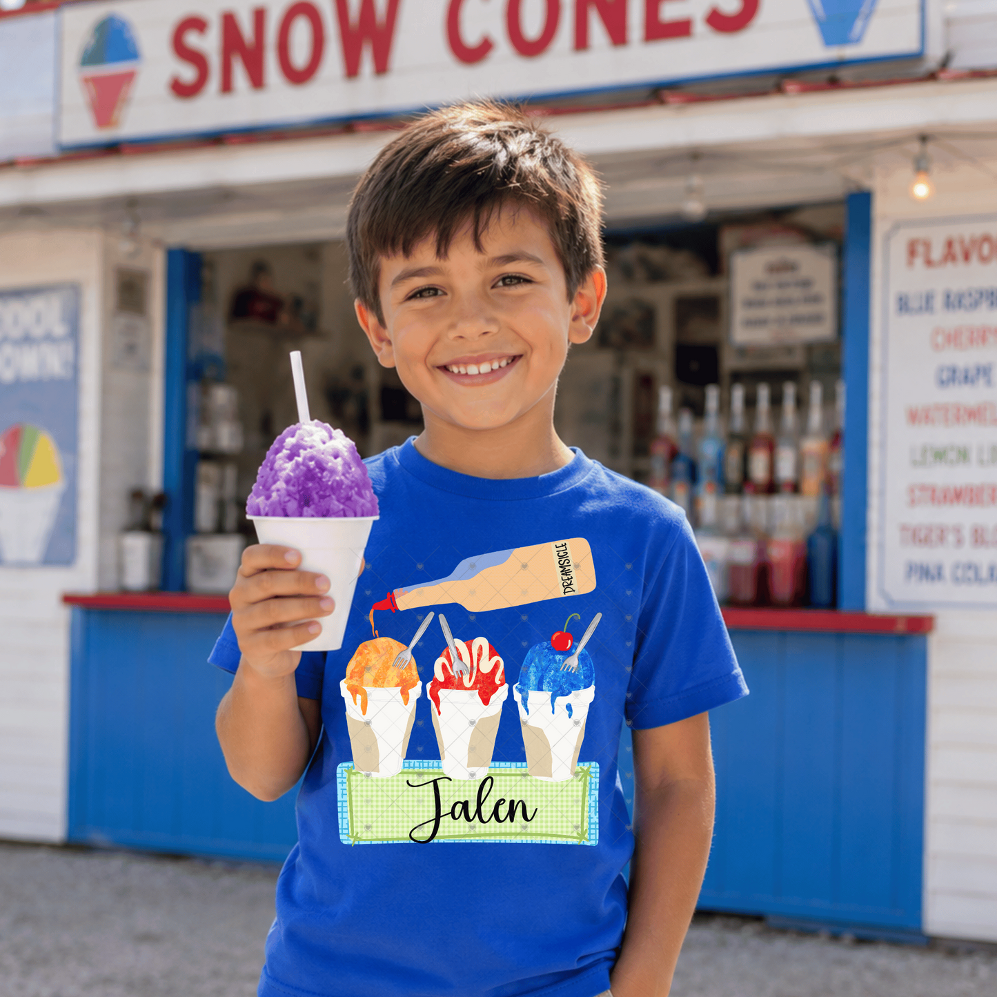 Custom Snow cone Nameplate Design DTF Transfer *Leave Name info in checkout notes*