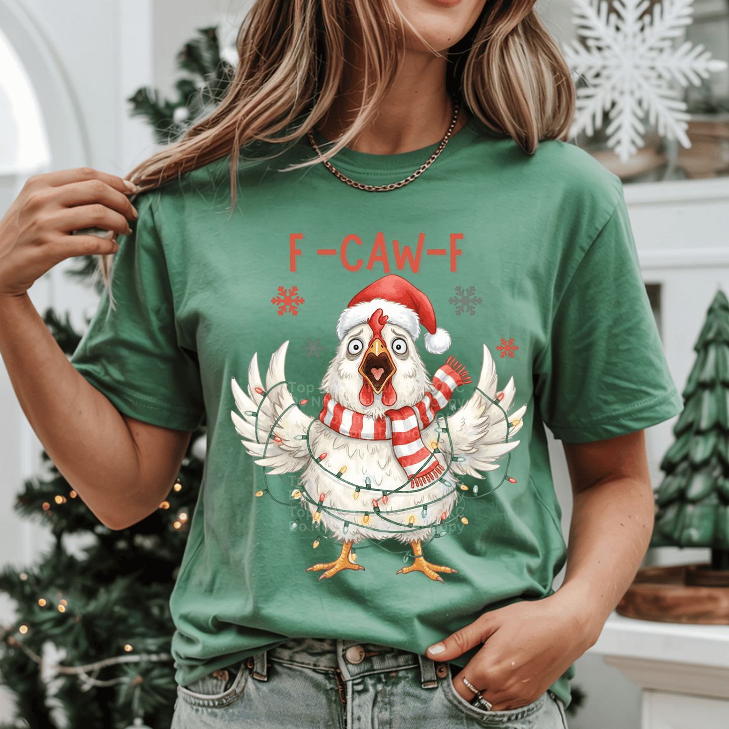 F Caw F Christmas Chicken DTF Transfer