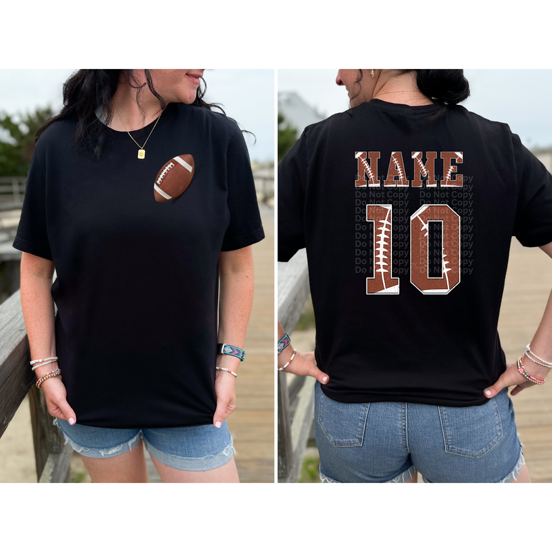 Football Custom Name/Number DTF Transfer *Put Name & Number in notes at checkout*