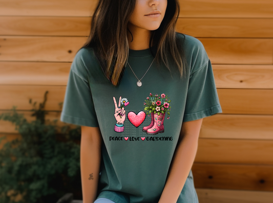 Peace Love Gardening DTF Transfer
