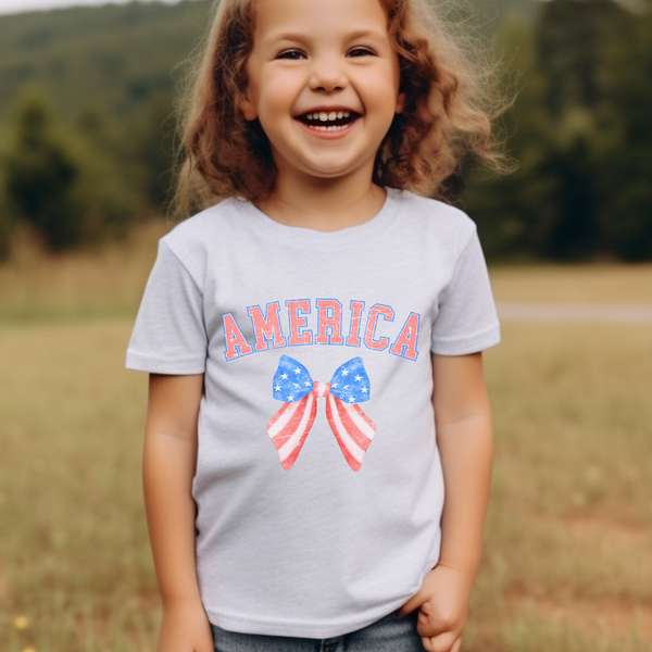 America over Bow - pastel/distressed DTF Transfer