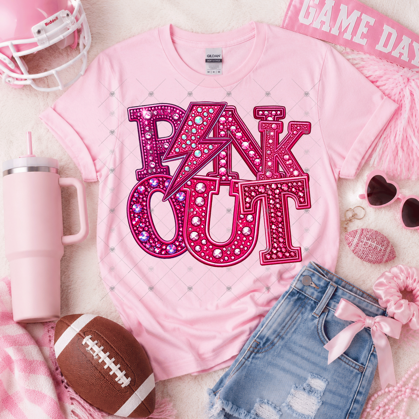 Pink Out Faux Rhinestone DTF Transfer