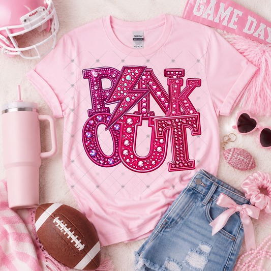 Pink Out Faux Rhinestone DTF Transfer