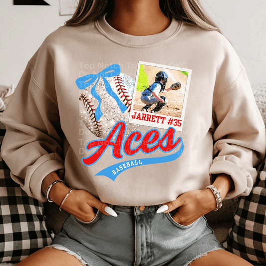 Custom Baseball DTF Transfer (include colors, team name, player name & number in checkout notes- email picture to Topnotchtransfersokc@gmail.com)
