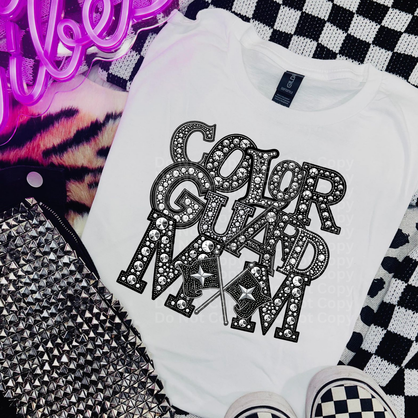 Color Guard Mom - Faux Rhinestone DTF Transfer
