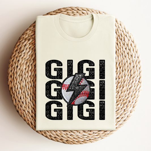 Stacked Baseball Gigi DTF Transfer