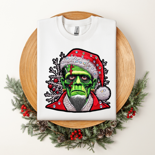 Frankensteen with Santa Hat DTF Transfer
