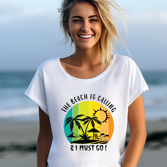 The Beach Is Calling & I Must Go! DTF Transfer