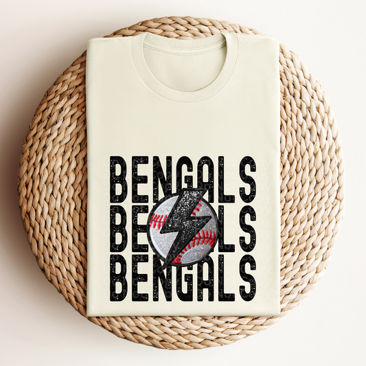 Stacked Bengals Baseball DTF Transfer